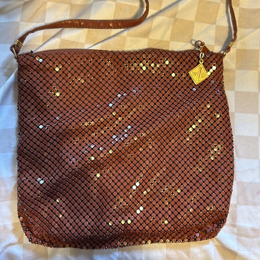 Red whiting and Davis metal mesh crossbody bag - Picture 2 of 8